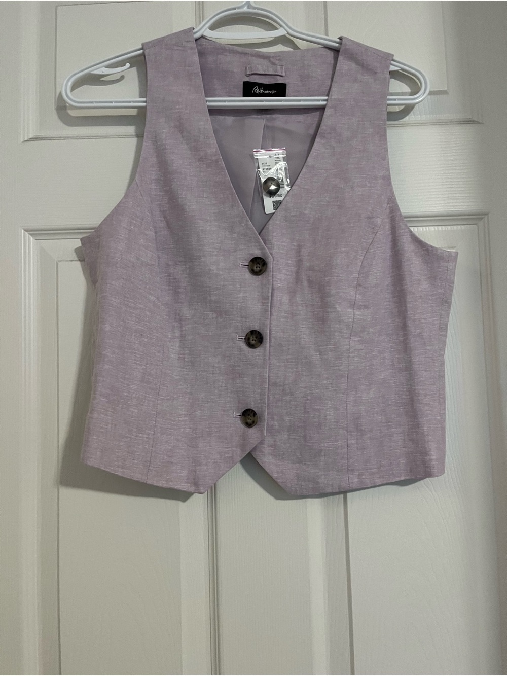 Reitmans Lavender Linen-Blend Vest